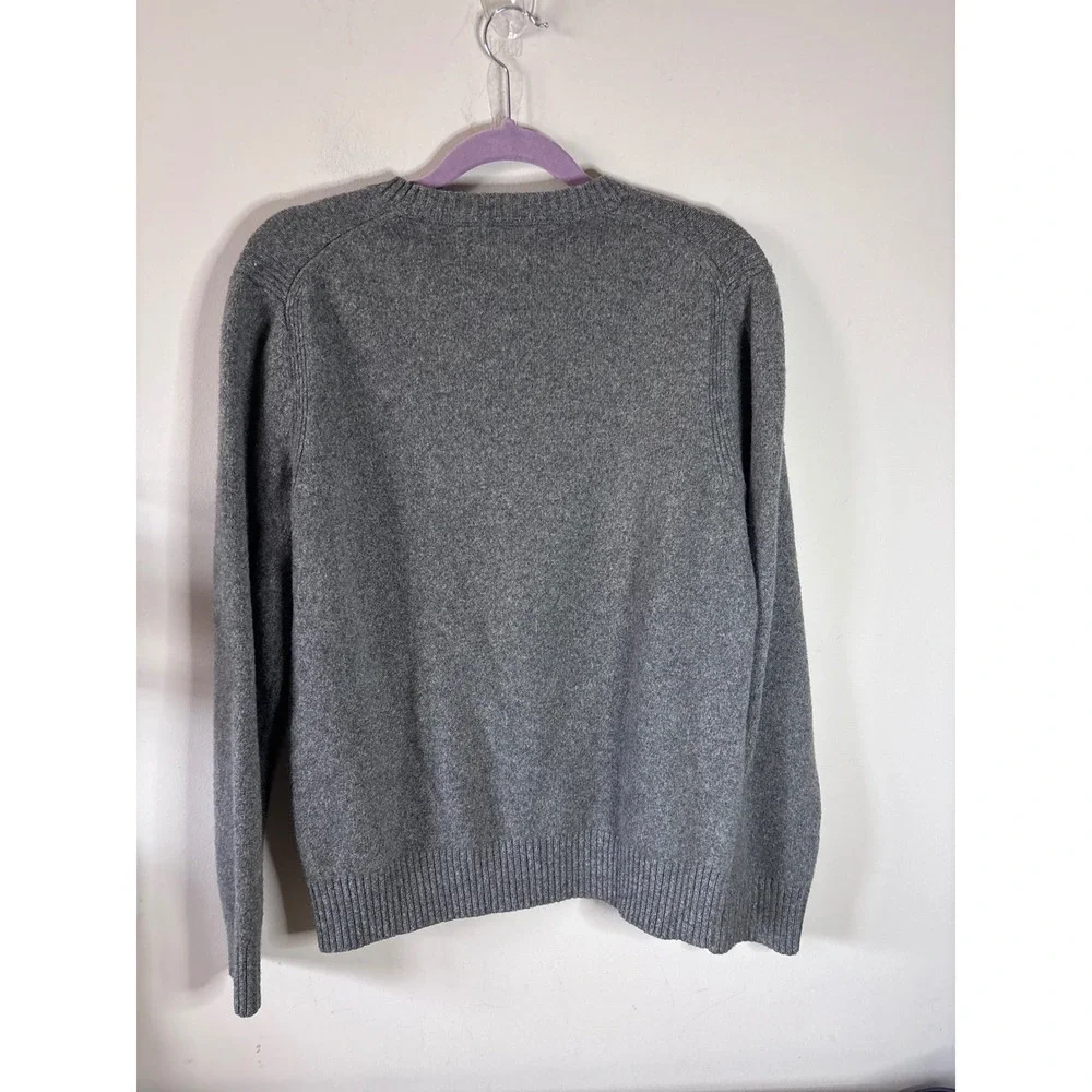 Banana Republic Mens Extra Fine Merino Wool Crewneck Sweater Grey L 379057-01